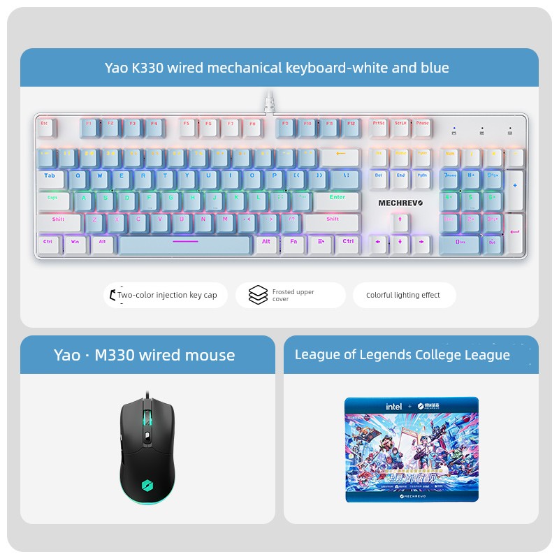 MECHREVO Yao Series Wired Alternate Action Or Ergonamic Mechanical Keyboard