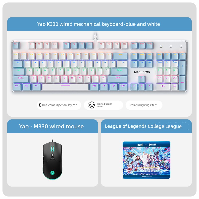 MECHREVO Yao Series Wired Alternate Action Or Ergonamic Mechanical Keyboard