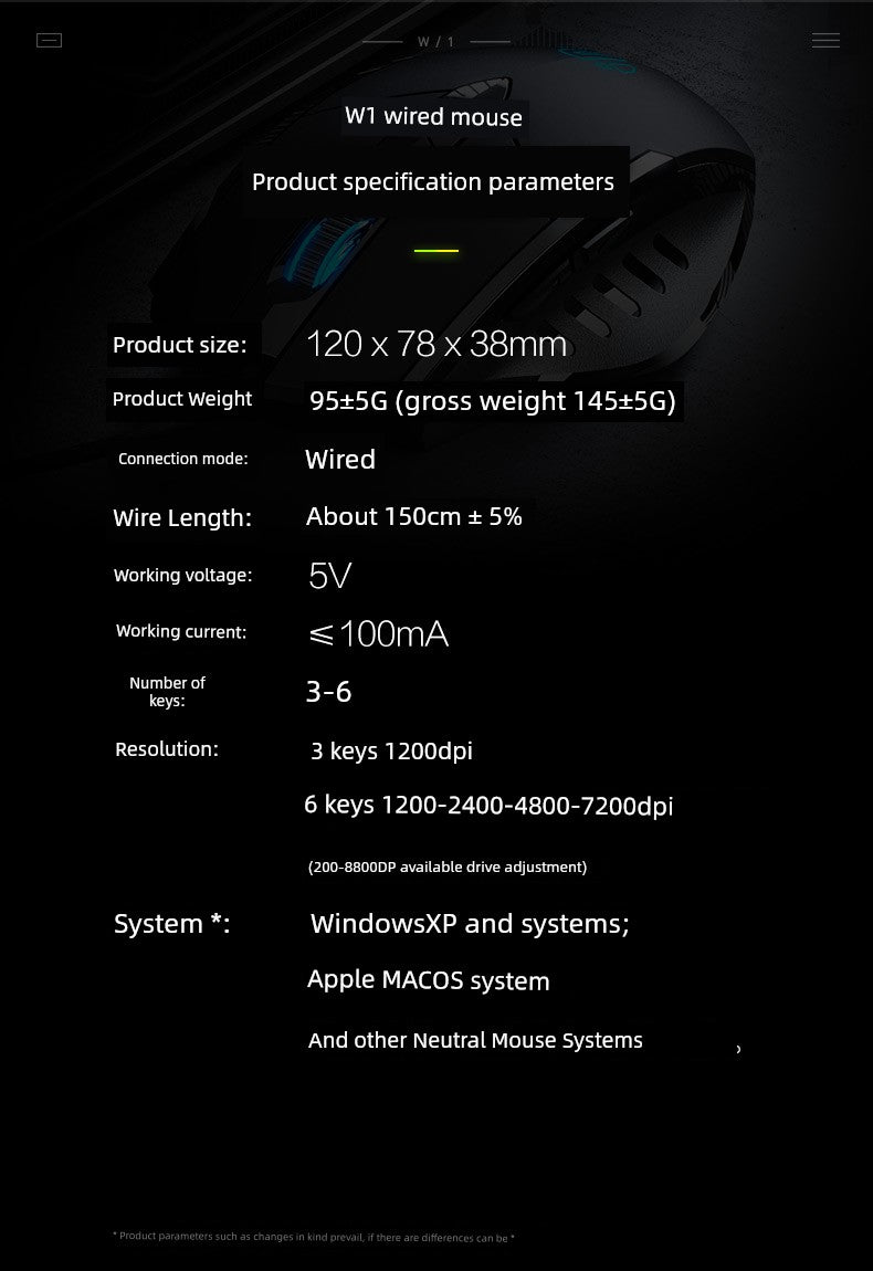 Inphic PW1 Mechanical USB Desktop Wired Mouse