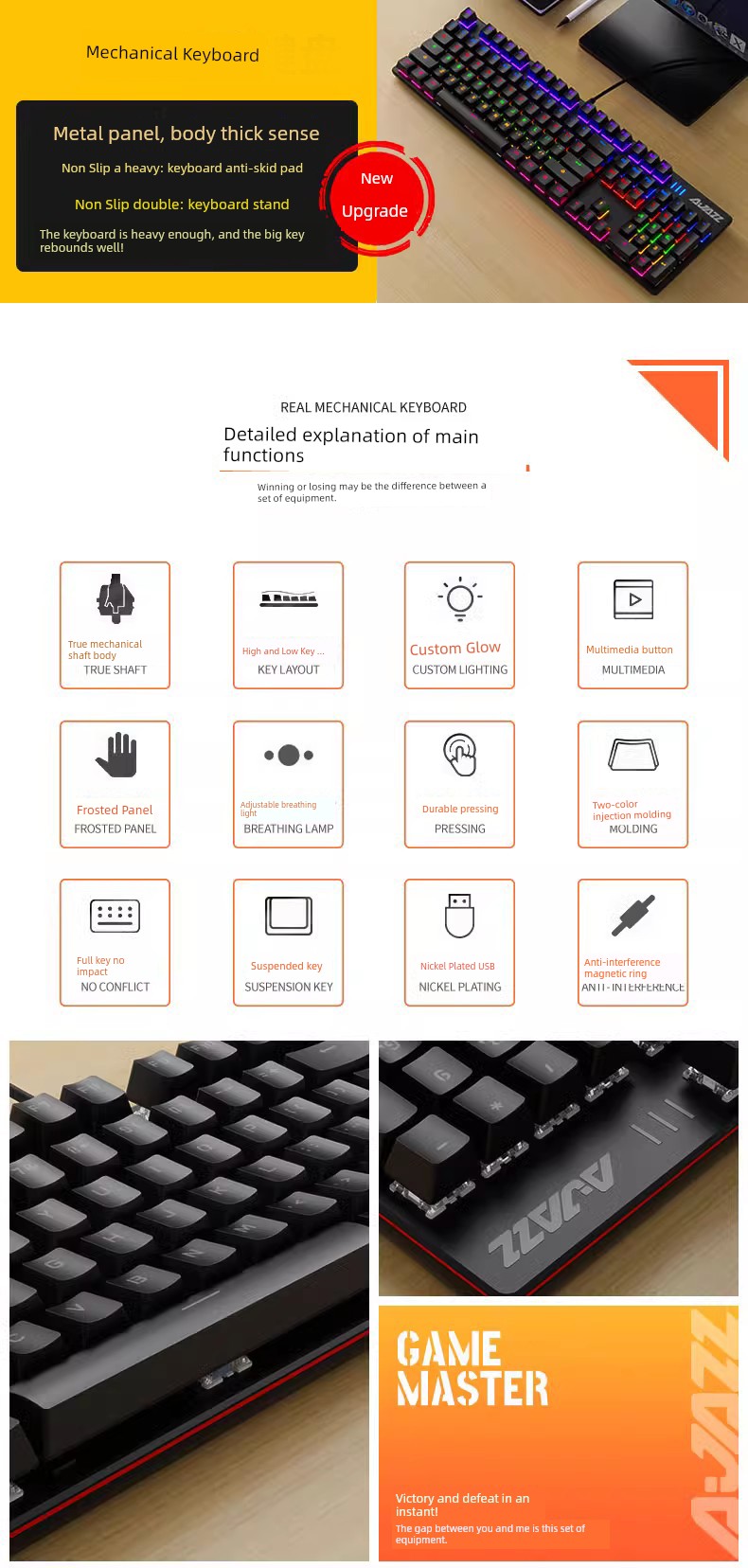 Ajazz Ak687 Wireless Dual-Mode E-Sports Machinery Keyboard