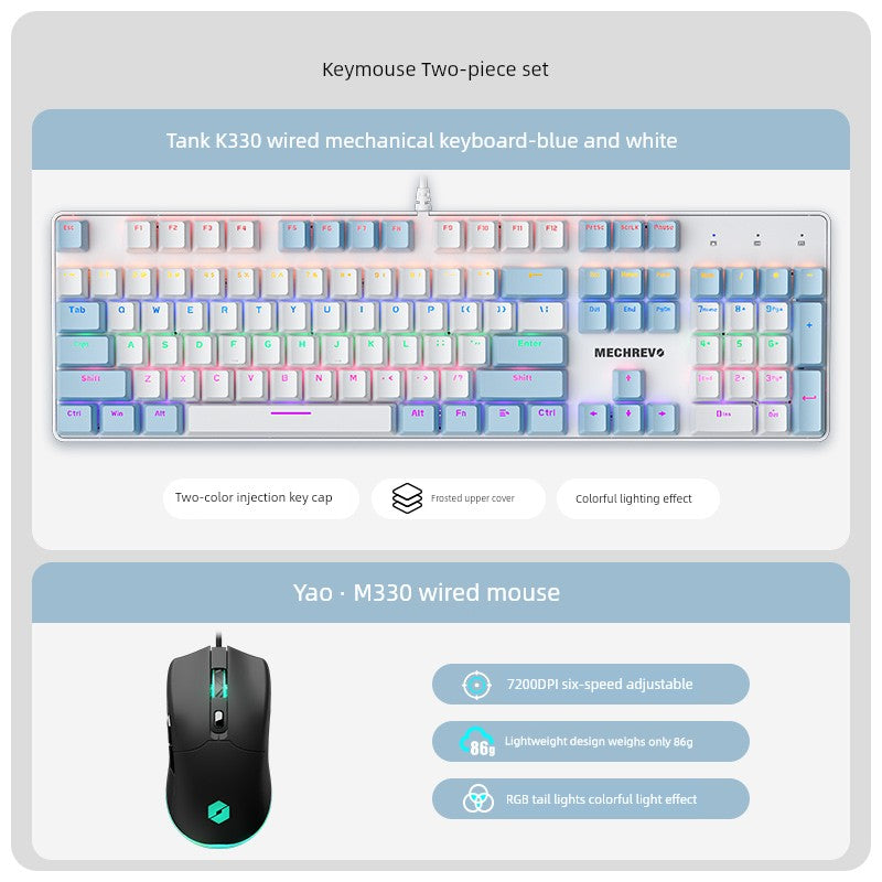 MECHREVO Yao Series Wired Alternate Action Or Ergonamic Mechanical Keyboard