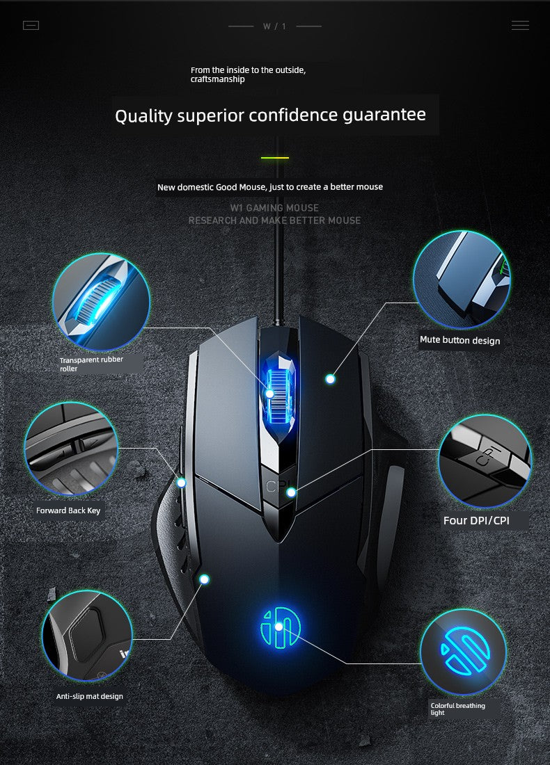Inphic PW1 Mechanical USB Desktop Wired Mouse