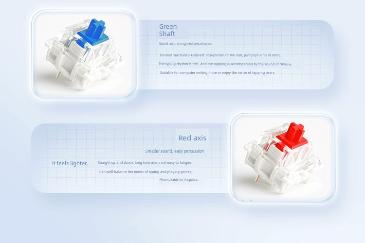 MECHREVO Yao Series Wired Alternate Action Or Ergonamic Mechanical Keyboard