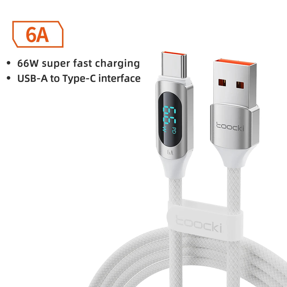 Toocki Type C to Type C Cable 100W PD Fast Charging Charger USB C to USB C Display Cable For Xiaomi POCO F3 Realme Macbook iPad