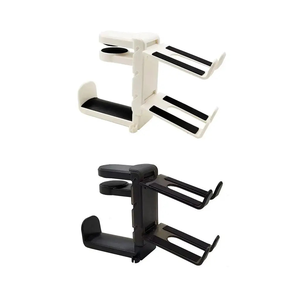 Under Desk Hook For PS5 Game Controller & Headphone Holder Headset Hanger 360 Rotating Arm Clamp Headphone Stand