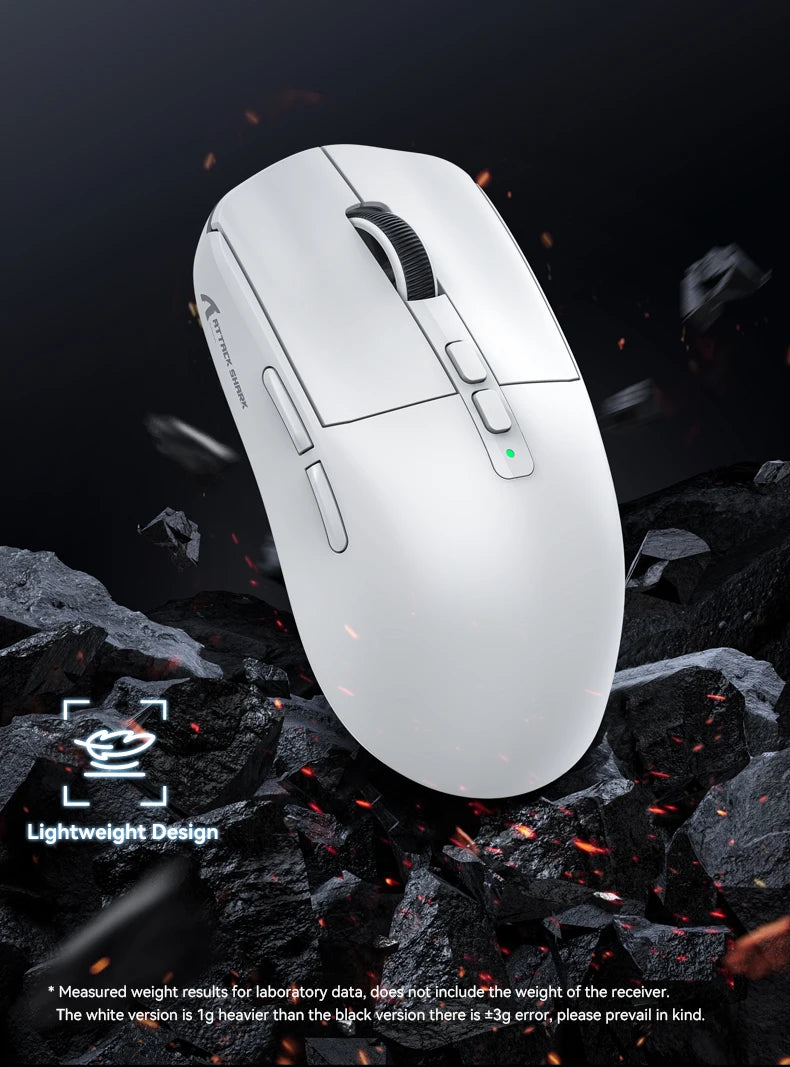 X6 PAW3395 Bluetooth Mouse , Tri-Mode Connection, RGB Touch Magnetic Charging Base, Macro Gaming Mouse